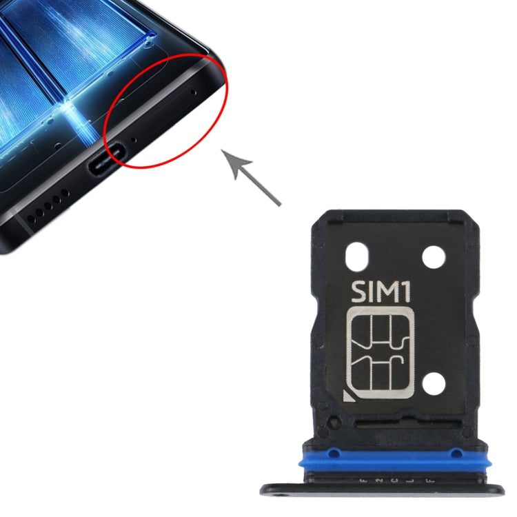 For vivo X80 SIM Card Tray + SIM Card Tray (Black) - Card Socket by PMc TechLife | Online Shopping South Africa | PMc TechLife | Buy Now Pay Later Mobicred
