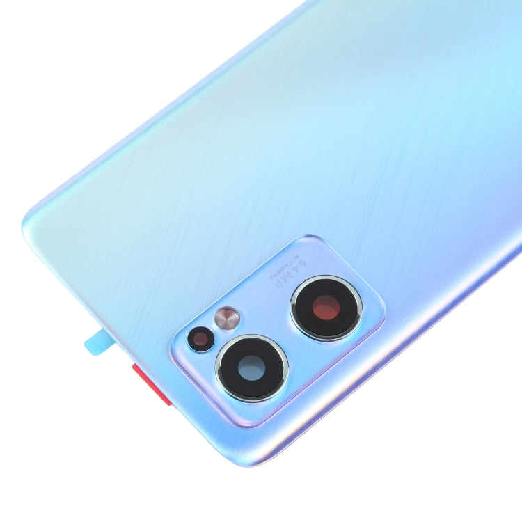 For OPPO Reno7 5G Original Battery Back Cover with Camera Lens Cover(Blue) - Back Cover by PMC Jewellery | Online Shopping South Africa | PMC Jewellery