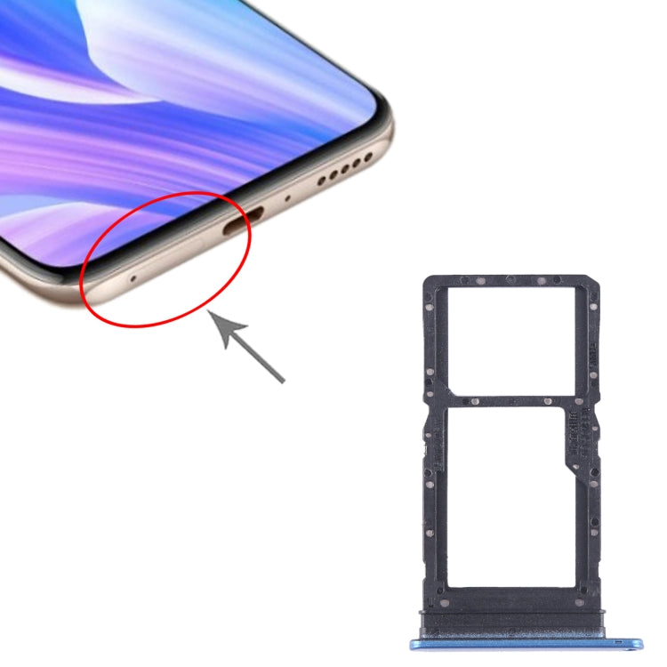 For Huawei Enjoy 30 Plus SIM + SIM / Micro SD Card Tray (Blue) - Card Socket by PMc TechLife | Online Shopping South Africa | PMc TechLife | Buy Now Pay Later Mobicred