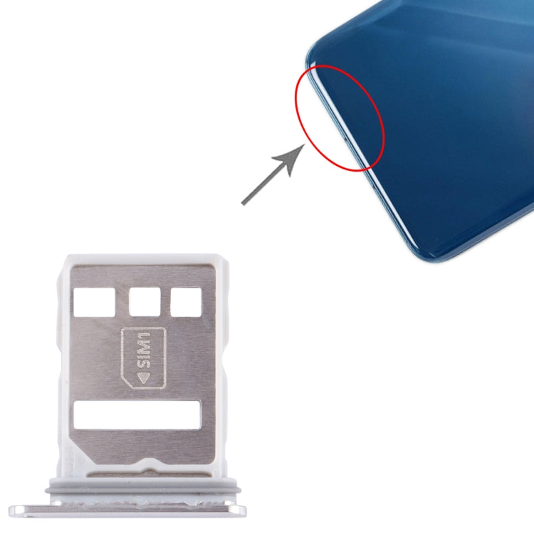 For Huawei P60 SIM + NM Card Tray (Silver) - Card Socket by PMc TechLife | Online Shopping South Africa | PMc TechLife | Buy Now Pay Later Mobicred