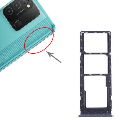 For Tecno Spark 8C KG5k SIM Card Tray + SIM Card Tray + Micro SD Card Tray (Blue) - Card Tray by PMC Jewellery | Online Shopping South Africa | PMC Jewellery