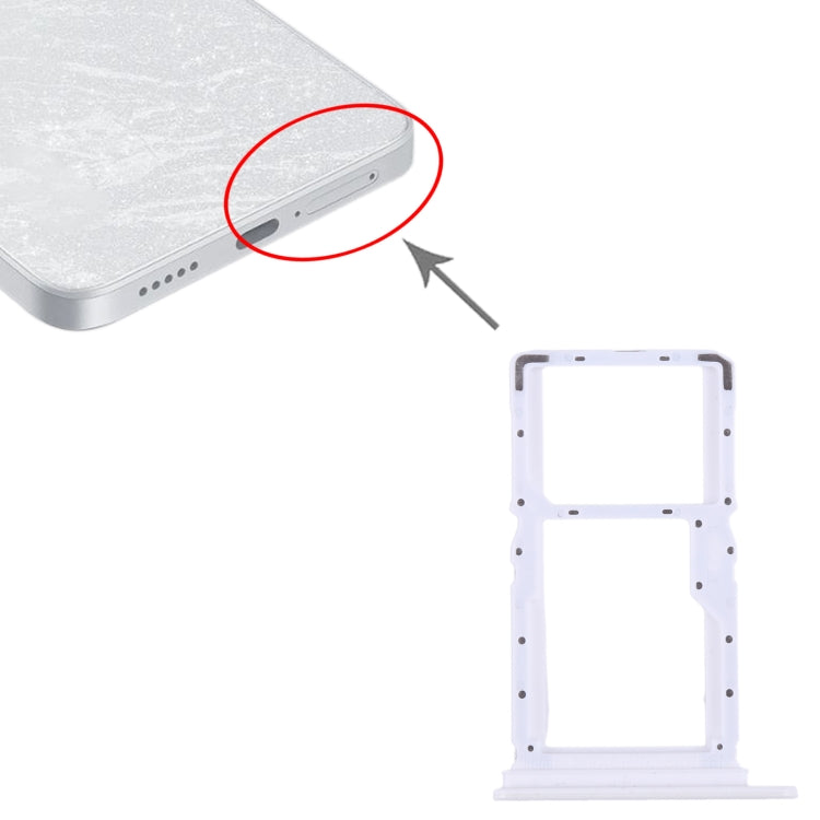 For Xiaomi Redmi Note 13 5G SIM Card Tray + SIM / Micro SD Card Tray (White) - Card Tray by PMC Jewellery | Online Shopping South Africa | PMC Jewellery