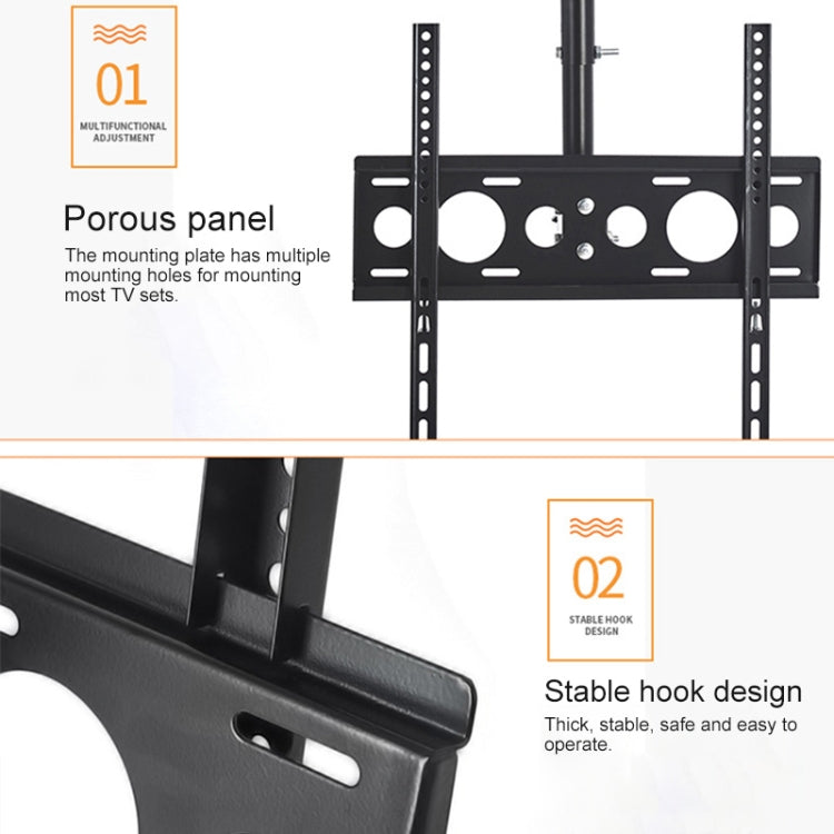 32-70 inch Universal Height & Angle Adjustable Single Screen TV Wall-mounted Ceiling Dual-use Bracket, Retractable Range: 0.5-3m - TV Brackets & Mounts by PMC Jewellery | Online Shopping South Africa | PMC Jewellery | Buy Now Pay Later Mobicred