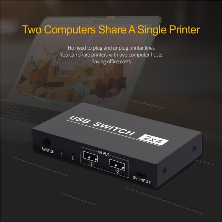 2x4 USB Switch 2 Port PCs Sharing 4 Devices for Printer Keyboard Mouse Monitor - Others by PMC Jewellery | Online Shopping South Africa | PMC Jewellery | Buy Now Pay Later Mobicred