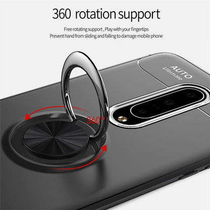 Metal Ring Holder 360 Degree Rotating TPU Case for OnePlus 7 Pro(Blue+Blue) - OnePlus Cases by PMC Jewellery | Online Shopping South Africa | PMC Jewellery