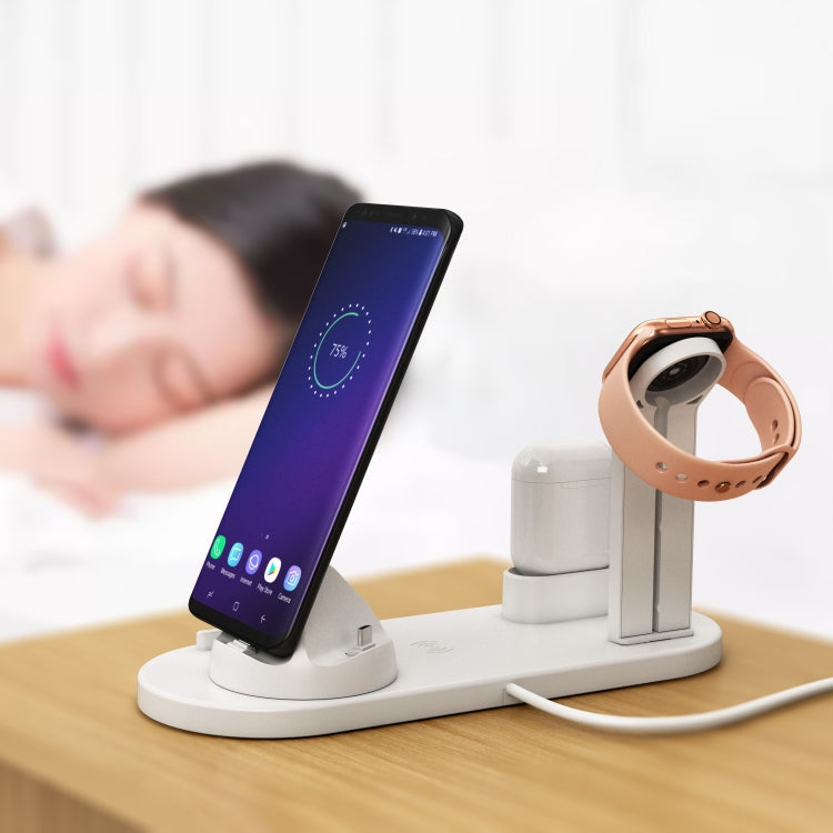 HQ-UD15 Rotatable Wireless Charging Base with Stand for Phones / iWatches / AirPods (White) - Multifunction Charger by PMC Jewellery | Online Shopping South Africa | PMC Jewellery