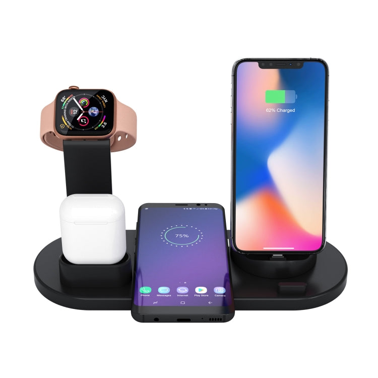 HQ-UD15 Rotatable Wireless Charging Base with Stand for Phones / iWatches / AirPods (Black) - Multifunction Charger by PMC Jewellery | Online Shopping South Africa | PMC Jewellery