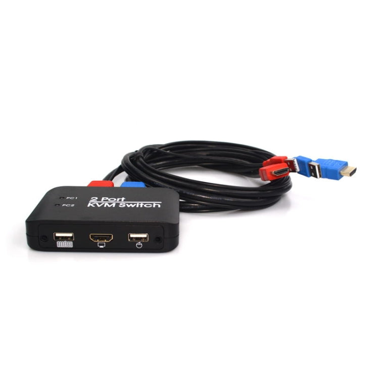 2 Ports USB HDMI KVM Switch Switcher with Cable for Monitor, Keyboard, Mouse, HDMI Switch, Support U Disk Read - Switch by PMC Jewellery | Online Shopping South Africa | PMC Jewellery | Buy Now Pay Later Mobicred