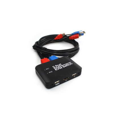 2 Ports USB HDMI KVM Switch Switcher with Cable for Monitor, Keyboard, Mouse, HDMI Switch, Support U Disk Read - Switch by PMC Jewellery | Online Shopping South Africa | PMC Jewellery | Buy Now Pay Later Mobicred