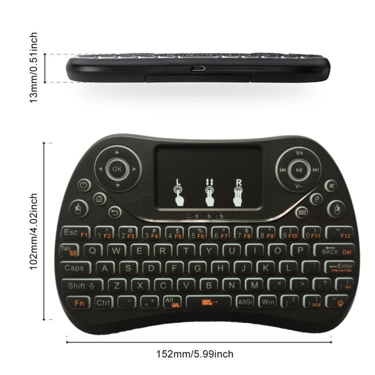 I8 Max 2.4GHz Mini Wireless Keyboard with Touchpad Rechargeable Fly Air Mouse Smart Game 7-color Backlit - Mini Keyboard by PMC Jewellery | Online Shopping South Africa | PMC Jewellery | Buy Now Pay Later Mobicred