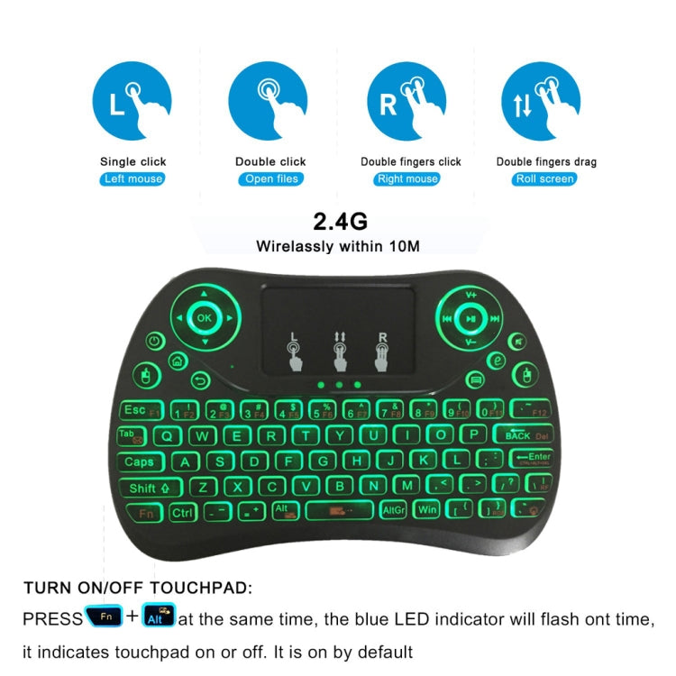 I8 Max 2.4GHz Mini Wireless Keyboard with Touchpad Rechargeable Fly Air Mouse Smart Game 7-color Backlit - Mini Keyboard by PMC Jewellery | Online Shopping South Africa | PMC Jewellery | Buy Now Pay Later Mobicred