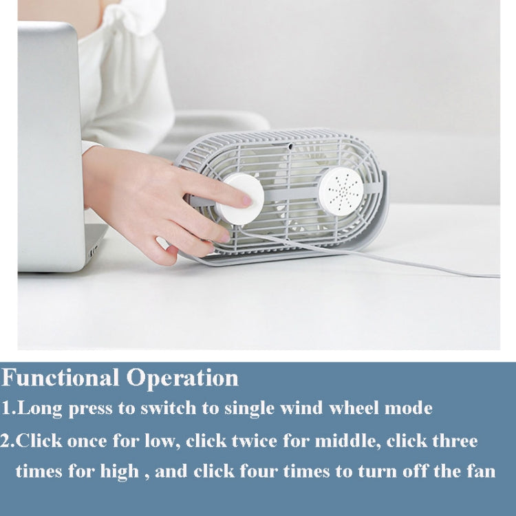 Small Bean Desktop Desktop Double Leaf Usb Mini Fan(Pink) - Electric Fans by PMC Jewellery | Online Shopping South Africa | PMC Jewellery | Buy Now Pay Later Mobicred