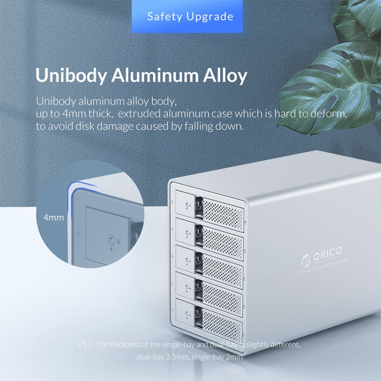 ORICO 9548U3-BK 3.5-Inch Multi-Bay Hard Drive Enclosure - HDD Enclosure by ORICO | Online Shopping South Africa | PMC TechLife | Buy Now Pay Later Mobicred