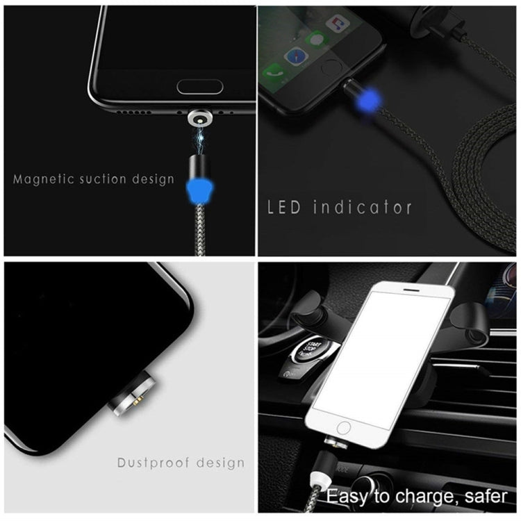 2 in 1 USB to 8 Pin + Micro USB Magnetic Metal Interface Nylon Braided Charging Cable, Length: 1m(Silvery) - Charging Cable & Head by PMC Jewellery | Online Shopping South Africa | PMC Jewellery | Buy Now Pay Later Mobicred