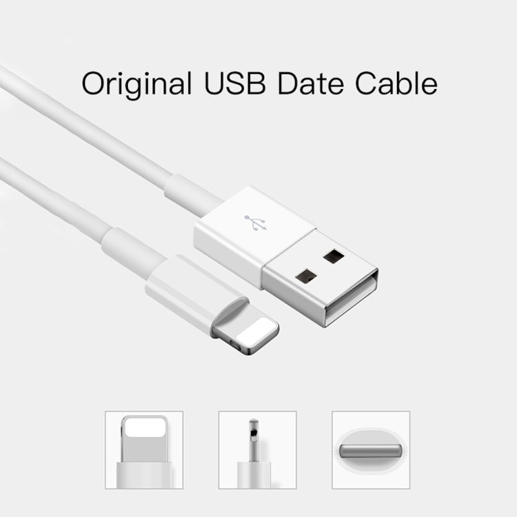 2 in 1 1m USB to 8 Pin Data Cable + 30W QC 3.0 4 USB Interfaces Mobile Phone Tablet PC Universal Quick Charger Travel Charger Set, US Plug(Black) - USB Charger by PMC Jewellery | Online Shopping South Africa | PMC Jewellery | Buy Now Pay Later Mobicred