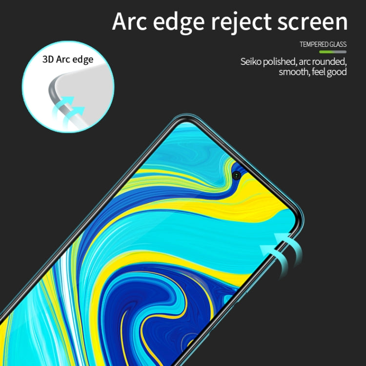 For Xiaomi Redmi Note 9S/Note 9 Pro MOFI 9H 3D Explosion-proof Curved Screen Tempered Glass Film(Black) -  by MOFI | Online Shopping South Africa | PMC TechLife | Buy Now Pay Later Mobicred