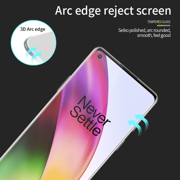 For OnePlus 8 MOFI 9H 3D Explosion Proof Thermal Bending Full Screen Covered Tempered Glass Film(Black) - OnePlus Tempered Glass by MOFI | Online Shopping South Africa | PMC Jewellery