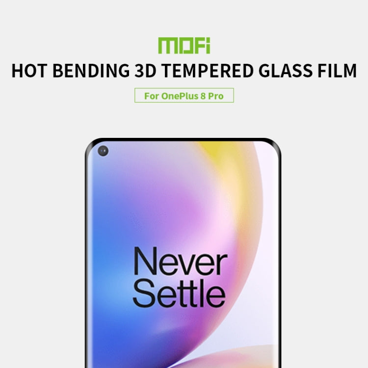 For OnePlus 8 Pro MOFI 9H 3D Explosion Proof Thermal Bending Full Screen Covered Tempered Glass Film(Black) - OnePlus Tempered Glass by MOFI | Online Shopping South Africa | PMC Jewellery