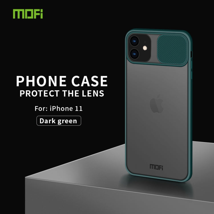 For iPhone 11  MOFI Xing Dun Series Translucent Frosted PC + TPU Privacy Anti-glare Shockproof All-inclusive Protective Case(Green) - iPhone 11 Cases by MOFI | Online Shopping South Africa | PMC Jewellery