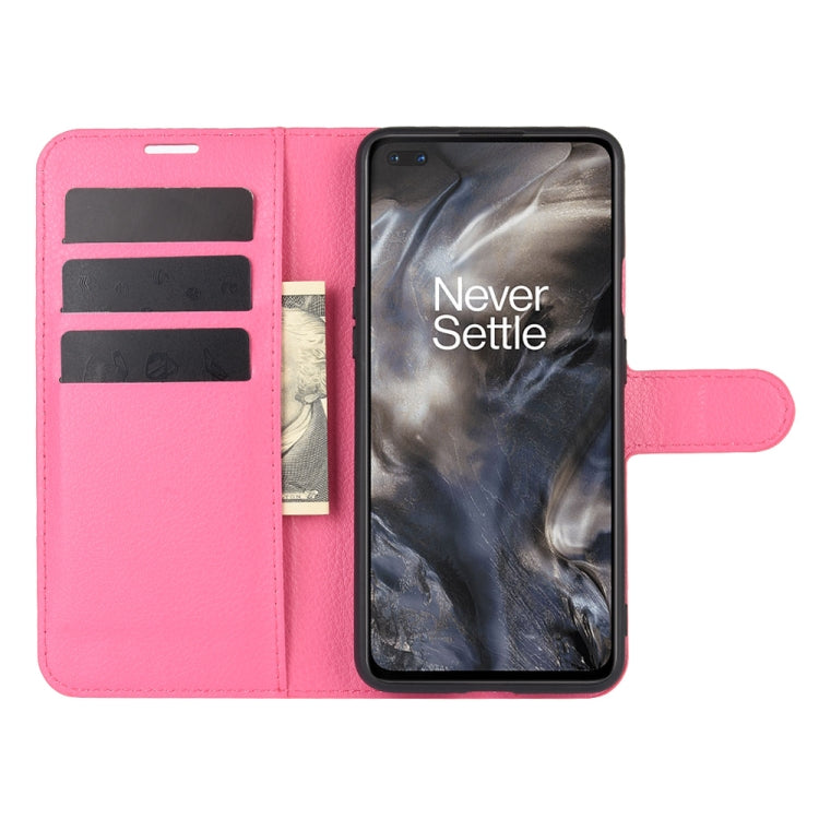 For OnePlus Nord Litchi Texture Horizontal Flip Protective Case with Holder & Card Slots & Wallet(Rose red) - OnePlus Cases by PMC Jewellery | Online Shopping South Africa | PMC Jewellery | Buy Now Pay Later Mobicred