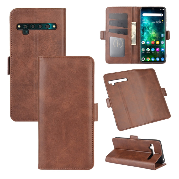 For TCL 10 Pro Dual-side Magnetic Buckle Horizontal Flip Leather Case with Holder & Card Slots & Wallet(Brown) - More Brand by PMC Jewellery | Online Shopping South Africa | PMC Jewellery