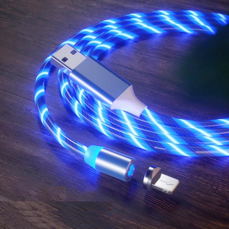 USB to 8 Pin Magnetic Suction Colorful Streamer Mobile Phone Charging  Cable, Length: 1m(Blue Light) - Charging Cable & Head by PMC Jewellery | Online Shopping South Africa | PMC Jewellery | Buy Now Pay Later Mobicred