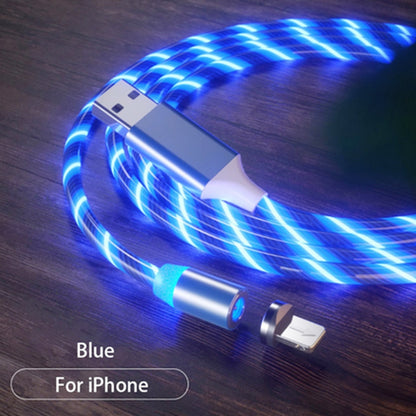 USB to 8 Pin Magnetic Suction Colorful Streamer Mobile Phone Charging  Cable, Length: 1m(Blue Light) - Charging Cable & Head by PMC Jewellery | Online Shopping South Africa | PMC Jewellery | Buy Now Pay Later Mobicred