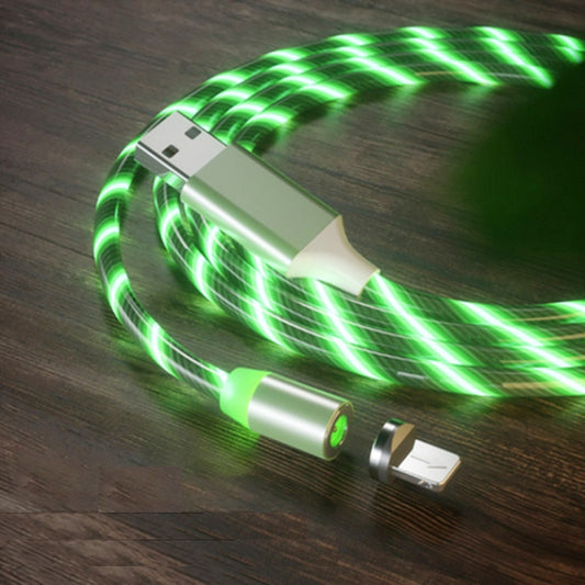 USB to 8 Pin Magnetic Suction Colorful Streamer Mobile Phone Charging  Cable, Length: 1m(Green Light) - Charging Cable & Head by PMC Jewellery | Online Shopping South Africa | PMC Jewellery | Buy Now Pay Later Mobicred