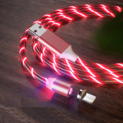 USB to 8 Pin Magnetic Suction Colorful Streamer Mobile Phone Charging  Cable, Length: 1m(Red Light) - Charging Cable & Head by PMC Jewellery | Online Shopping South Africa | PMC Jewellery | Buy Now Pay Later Mobicred