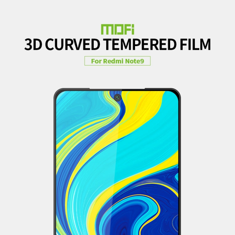 For Xiaomi Redmi Note 9/10X 4G MOFI 9H 3D Explosion-proof Curved Screen Tempered Glass Film(Black) -  by MOFI | Online Shopping South Africa | PMC Jewellery