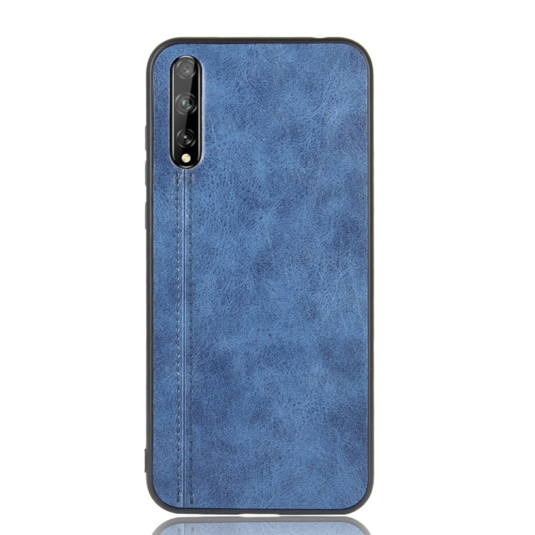 For Huawei P Smart S Shockproof Sewing Cow Pattern Skin PC + PU + TPU Case(Blue) - Huawei Cases by PMC Jewellery | Online Shopping South Africa | PMC Jewellery