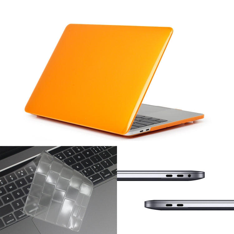 ENKAY Hat-Prince 3 in 1 For MacBook Pro 13 inch A2289 / A2251 (2020) Crystal Hard Shell Protective Case + US Version Ultra-thin TPU Keyboard Protector Cover + Anti-dust Plugs Set(Orange) - free shipping - PMC Jewellery - Order now!