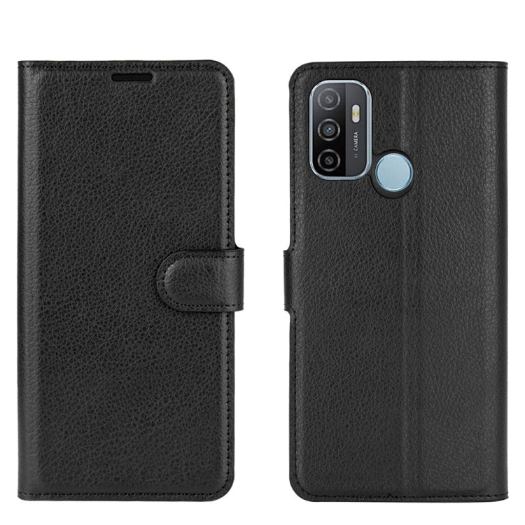 For OPPO A53 2020/OPPO A32 2020 Litchi Texture Horizontal Flip Protective Case with Holder & Card Slots & Wallet(Black) - OPPO Cases by PMC Jewellery | Online Shopping South Africa | PMC Jewellery | Buy Now Pay Later Mobicred