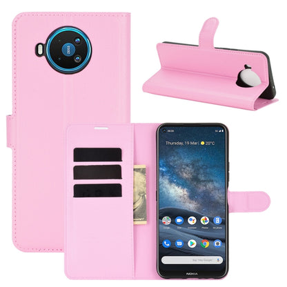 For Nokia 8.3 5G Litchi Texture Horizontal Flip Protective Case with Holder & Card Slots & Wallet(Pink) - Nokia Cases by PMC Jewellery | Online Shopping South Africa | PMC Jewellery | Buy Now Pay Later Mobicred