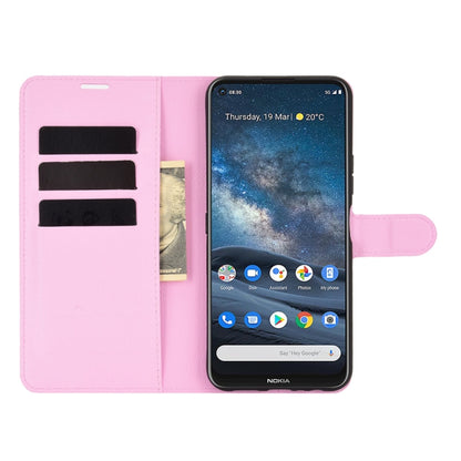 For Nokia 8.3 5G Litchi Texture Horizontal Flip Protective Case with Holder & Card Slots & Wallet(Pink) - Nokia Cases by PMC Jewellery | Online Shopping South Africa | PMC Jewellery | Buy Now Pay Later Mobicred