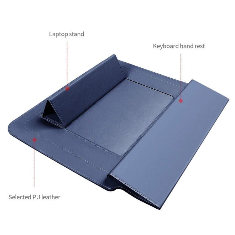 4 in 1 Universal Laptop Holder PU Waterproof Protection Wrist Laptop Bag, Size:15/16inch(Dark blue) - 15 inch by PMC Jewellery | Online Shopping South Africa | PMC Jewellery | Buy Now Pay Later Mobicred