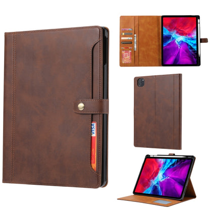 For iPad Air 11 2024 / Air 2022/2020 10.9 Calf Texture Double Fold Clasp Leather Tablet Case (Coffee) - iPad Air (2022) / (2020) 10.9 Cases by PMC Jewellery | Online Shopping South Africa | PMC Jewellery | Buy Now Pay Later Mobicred