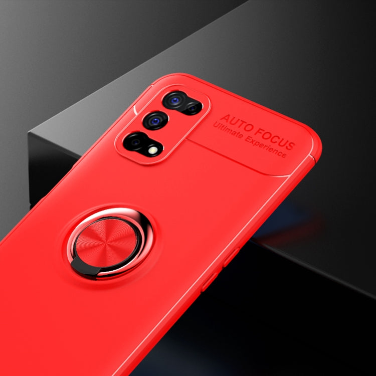 For OPPO Realme 7 Pro  Metal Ring Holder 360 Degree Rotating TPU Case(Red+Red) - Realme Cases by PMC Jewellery | Online Shopping South Africa | PMC Jewellery | Buy Now Pay Later Mobicred