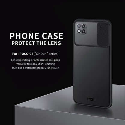 For Xiaomi Poco C3 MOFI Xing Dun Series Translucent Frosted PC + TPU Privacy Anti-glare Shockproof All-inclusive Protective Case(Black) - Xiaomi Cases by MOFI | Online Shopping South Africa | PMC Jewellery