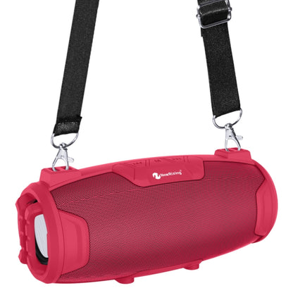 NewRixing NR3026M TWS Outdoor Portable K-song Bluetooth Speaker with Shoulder Strap & Microphone, Support TF Card / FM(Red) - Desktop Speaker by NewRixing | Online Shopping South Africa | PMC Jewellery | Buy Now Pay Later Mobicred