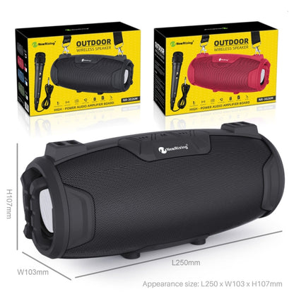 NewRixing NR3026M TWS Outdoor Portable K-song Bluetooth Speaker with Shoulder Strap & Microphone, Support TF Card / FM(Red) - Desktop Speaker by NewRixing | Online Shopping South Africa | PMC Jewellery | Buy Now Pay Later Mobicred