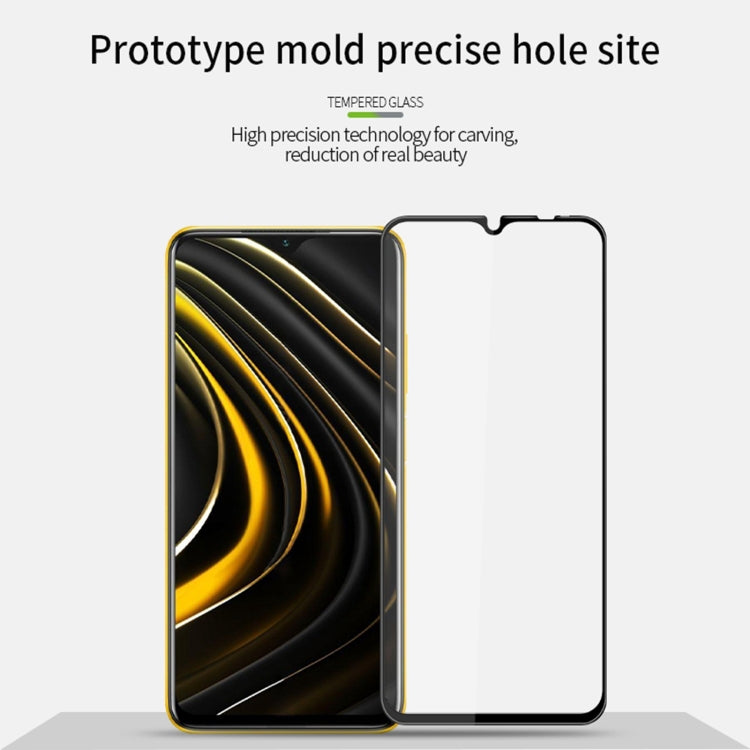 For Xiaomi Poco M3 MOFI 9H 3D Explosion-proof Curved Screen Tempered Glass Film(Black) -  by MOFI | Online Shopping South Africa | PMC Jewellery