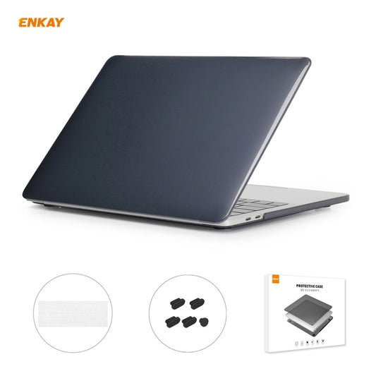 ENKAY 3 in 1 Crystal Laptop Protective Case + EU Version TPU Keyboard Film + Anti-dust Plugs Set for MacBook Pro 13.3 inch A1706 / A1989 / A2159 (with Touch Bar)(Black) - MacBook Pro Cases by ENKAY | Online Shopping South Africa | PMC Jewellery | Buy Now Pay Later Mobicred