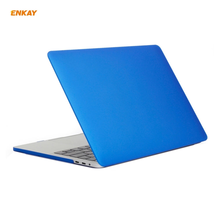 ENKAY 3 in 1 Matte Laptop Protective Case + EU Version TPU Keyboard Film + Anti-dust Plugs Set for MacBook Pro 13.3 inch A1706 / A1989 / A2159 (with Touch Bar)(Dark Blue) - MacBook Pro Cases by ENKAY | Online Shopping South Africa | PMC Jewellery | Buy Now Pay Later Mobicred