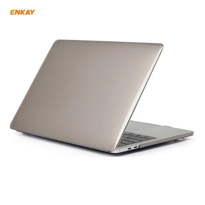 ENKAY 3 in 1 Crystal Laptop Protective Case + EU Version TPU Keyboard Film + Anti-dust Plugs Set for MacBook Pro 13.3 inch A1708 (without Touch Bar)(Grey) - MacBook Pro Cases by ENKAY | Online Shopping South Africa | PMC Jewellery | Buy Now Pay Later Mobicred