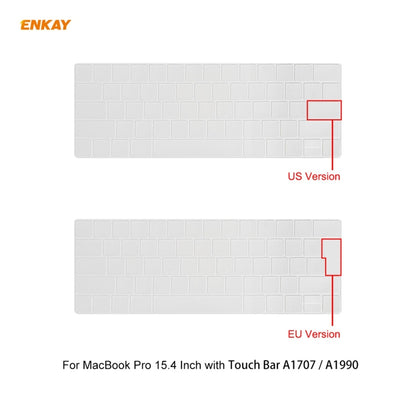 ENKAY 3 in 1 Matte Laptop Protective Case + US Version TPU Keyboard Film + Anti-dust Plugs Set for MacBook Pro 15.4 inch A1707 & A1990 (with Touch Bar)(White) - MacBook Pro Cases by ENKAY | Online Shopping South Africa | PMC Jewellery | Buy Now Pay Later Mobicred