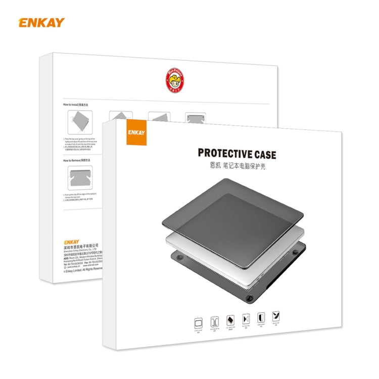 ENKAY 3 in 1 Matte Laptop Protective Case + EU Version TPU Keyboard Film + Anti-dust Plugs Set for MacBook Pro 15.4 inch A1707 & A1990 (with Touch Bar)(Dark Blue) - MacBook Pro Cases by ENKAY | Online Shopping South Africa | PMC Jewellery | Buy Now Pay Later Mobicred