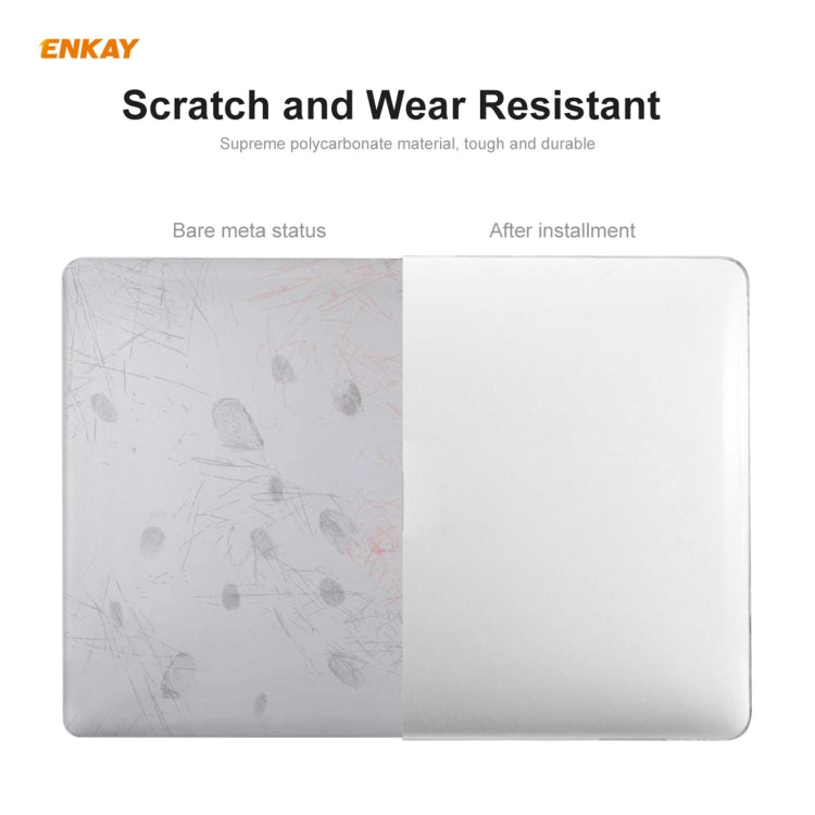 For MacBook Air 13.3 inch A1932 2018 ENKAY 3 in 1 Crystal Laptop Protective Case and EU Version TPU Keyboard Film and Anti-dust Plugs Set(Orange) - MacBook Air Cases by ENKAY | Online Shopping South Africa | PMC Jewellery | Buy Now Pay Later Mobicred