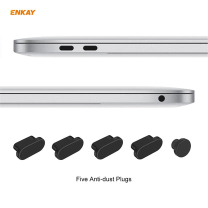 For MacBook Air 13.3 inch A1932 2018 ENKAY 3 in 1 Crystal Laptop Protective Case and EU Version TPU Keyboard Film and Anti-dust Plugs Set(Black) - MacBook Air Cases by ENKAY | Online Shopping South Africa | PMC Jewellery | Buy Now Pay Later Mobicred