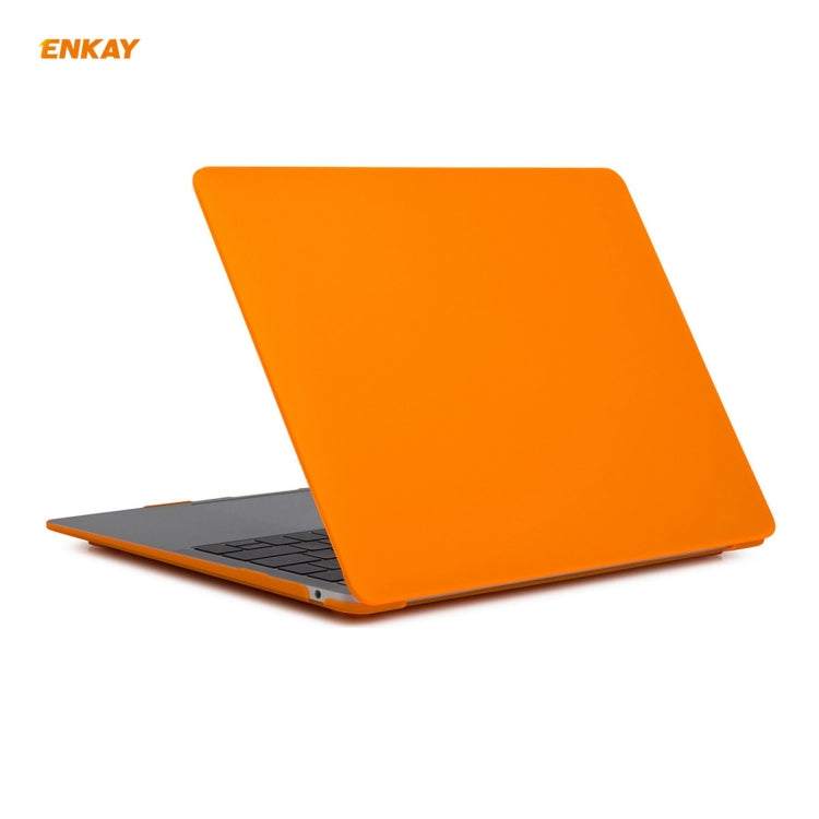 ENKAY 3 in 1 Matte Laptop Protective Case + US Version TPU Keyboard Film + Anti-dust Plugs Set for MacBook Air 13.3 inch A1932 (2018)(Orange) - MacBook Air Cases by ENKAY | Online Shopping South Africa | PMC Jewellery | Buy Now Pay Later Mobicred